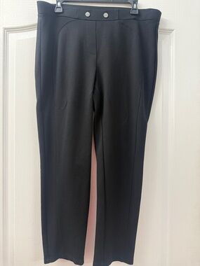 Rafaella Black Tailored Straight-Leg Pants